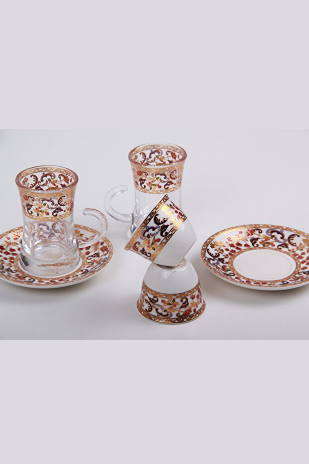 طقم أكواب شاي وفناجين قهوة مع الصحون - 2