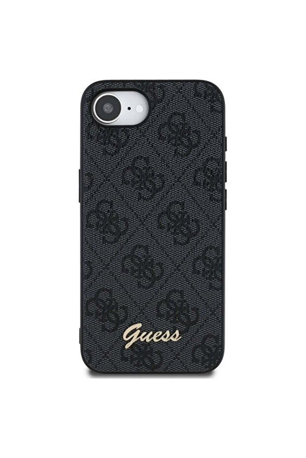 Case for iPhone 16e, Guess, Hardcase 4G Script Logo, Black - 2