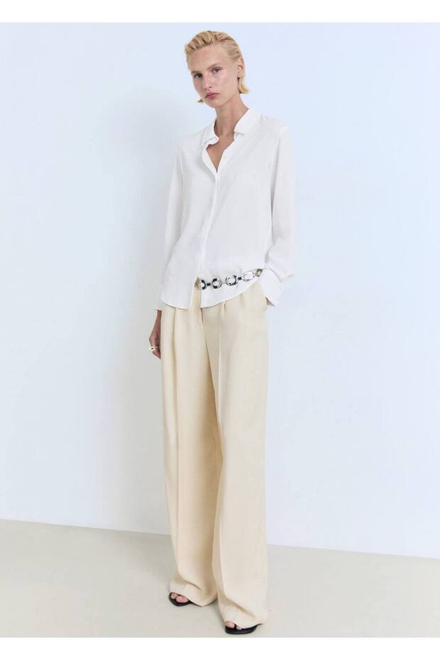 Dökümlü uzun kollu gömlek - 2