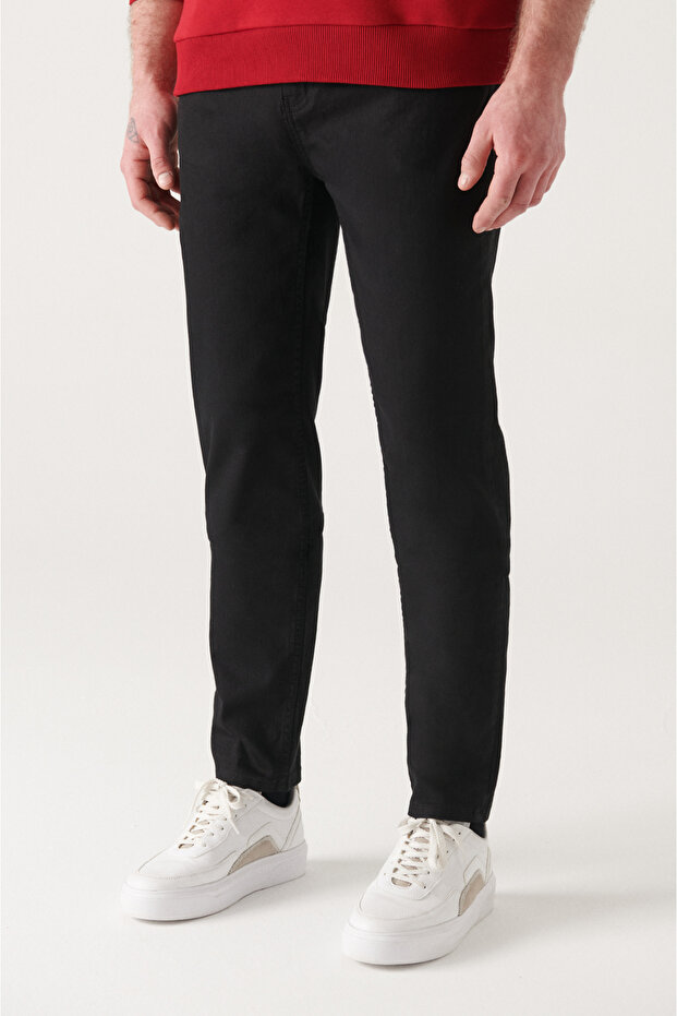 Erkek Siyah Basic 5 Cepli Pantolon E003014 - 2