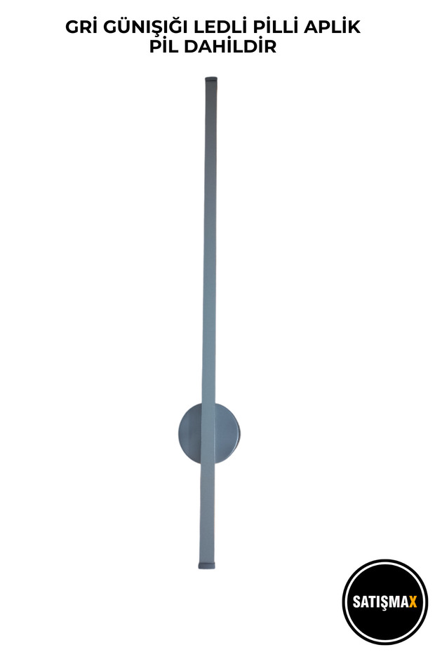 Modern Dekoratif Led Duvar Aplik 70 Cm Gri 1 Adet Pilli Günışığı Led - 2