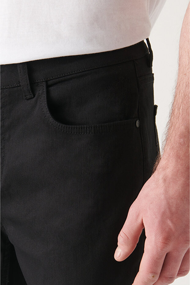 Erkek Siyah Basic 5 Cepli Pantolon E003014 - 4
