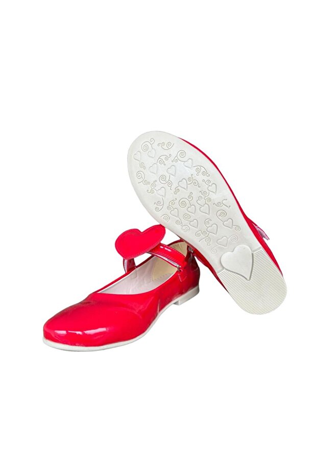 Lány piros szív balerinacipő - 4