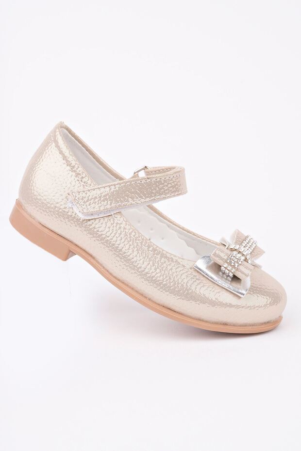 Altın Parlak Kız Bebe Ayakkabı - 1