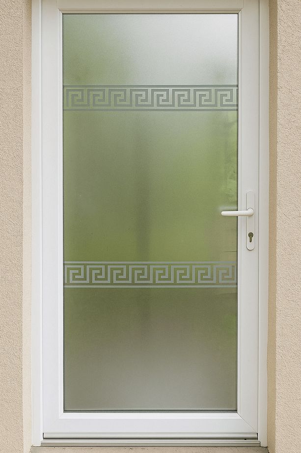 – | 45x200cm | Meander Motifli Statik Cam Filmi Kaplama | Mutfak Ofis Banyo Pencere - 2