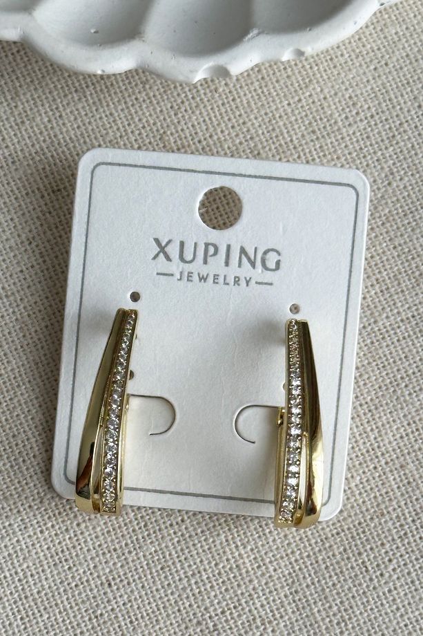 Xuping 14 K Uzun U Küpe Kadın Küpe Kadın Kararmaz Xuping Küpe - 4