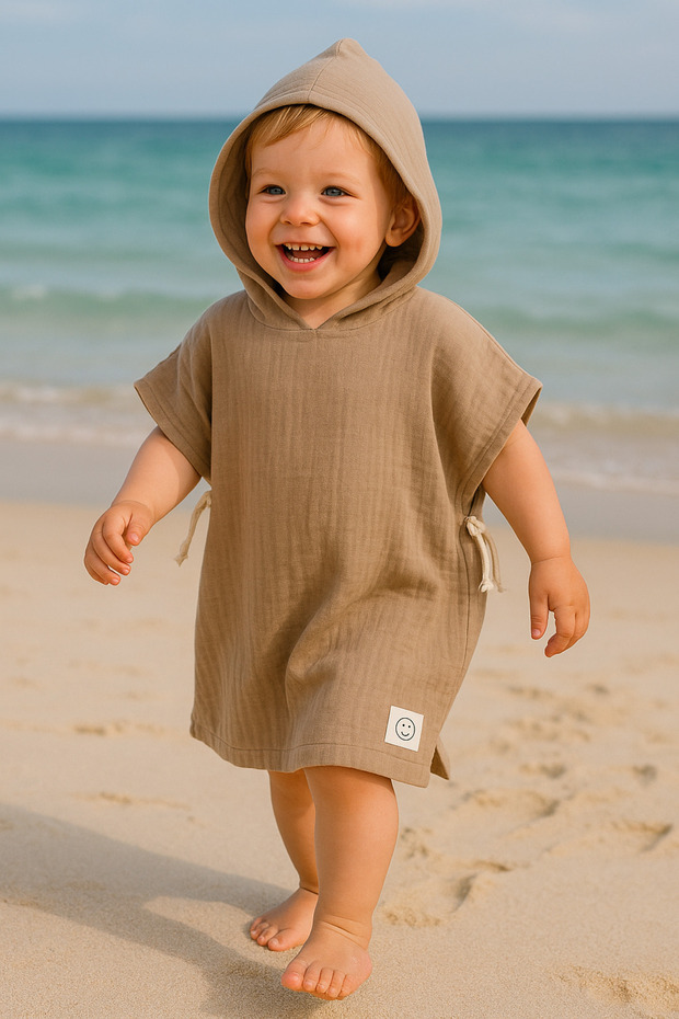 Organic Double Layer Muslin Sea Pool Poncho