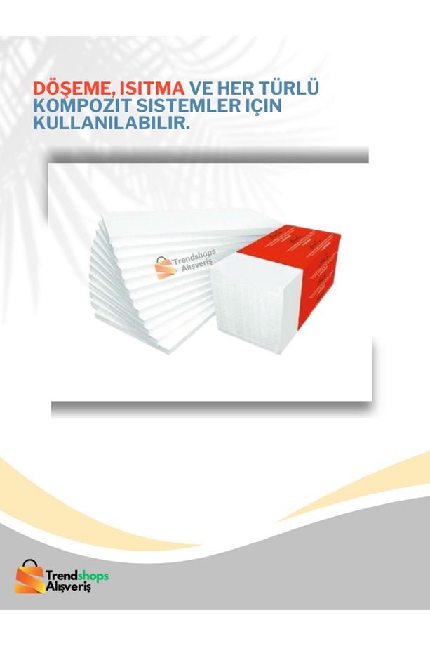 TSA-(10 ADET) 1CM 50X100CM Eps Strafor Köpük Isı Yalıtım Levhası 22 Dns - 3