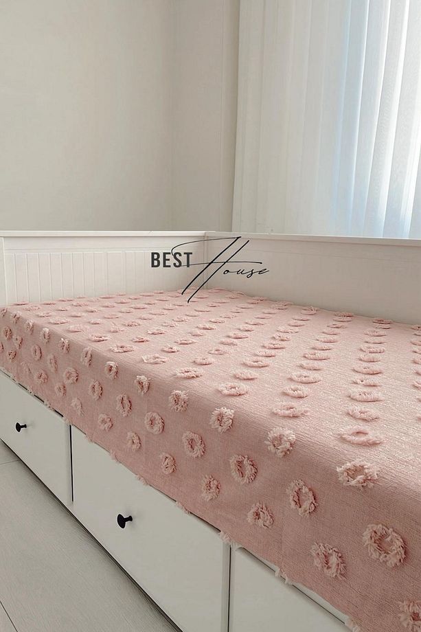 Divan Örtüsü Koltuk Örtüsü Pike Yatak Örtüsü Pudra - 2