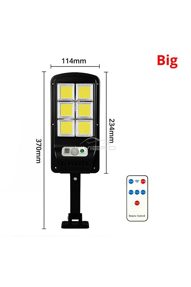 Güneş Enerjili Sokak Lambası Bahçe Aydınlatması Sensörlü 3 Mod 9 Cob Led Solar 37cm X 11.5cm - 6
