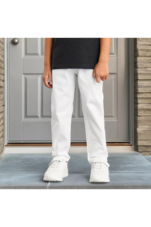بنطال ولادي ليكرا أبيض - 1
