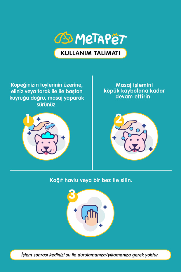 Köpekler Için Kuru Köpük Şampuanı, Bit Pire Parazit Kene Damlası Tarağı Tasması Ile Kullanılabilir - 4