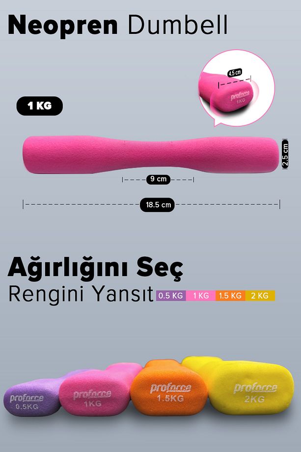 Neopren Dambıl 1 Kg -tek Adet Ndb1 - 2