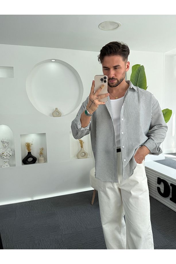 RL Gofre Kumaş Oversize Gömlek - 4