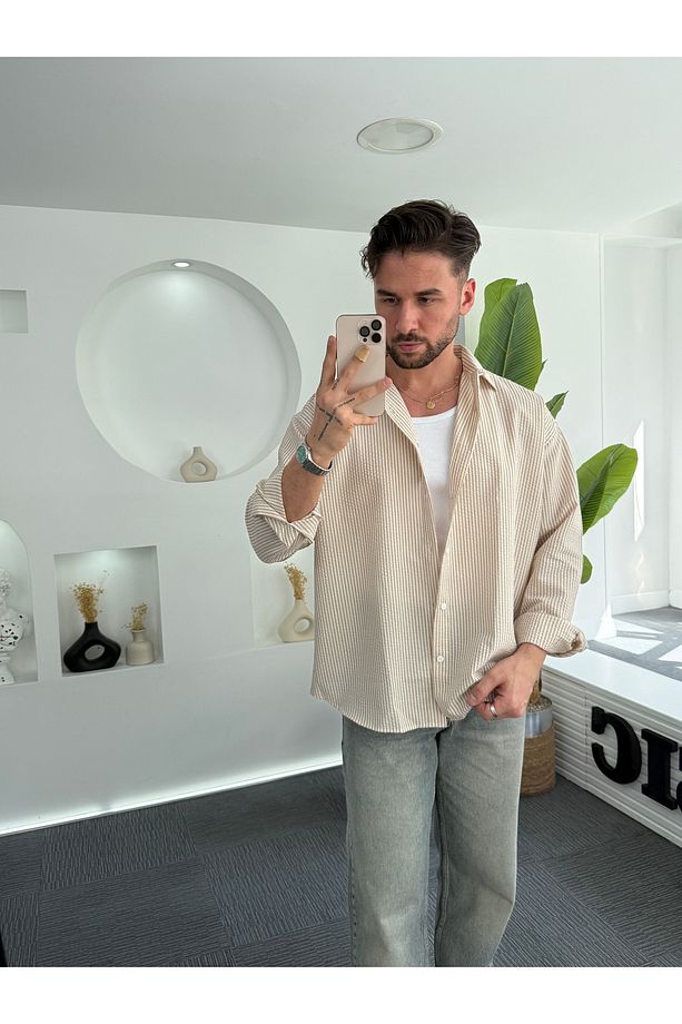 RL Gofre Kumaş Oversize Gömlek - 1
