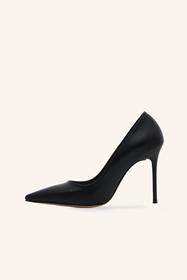 Siyah Topuklu Stiletto Ayakkabı - 3