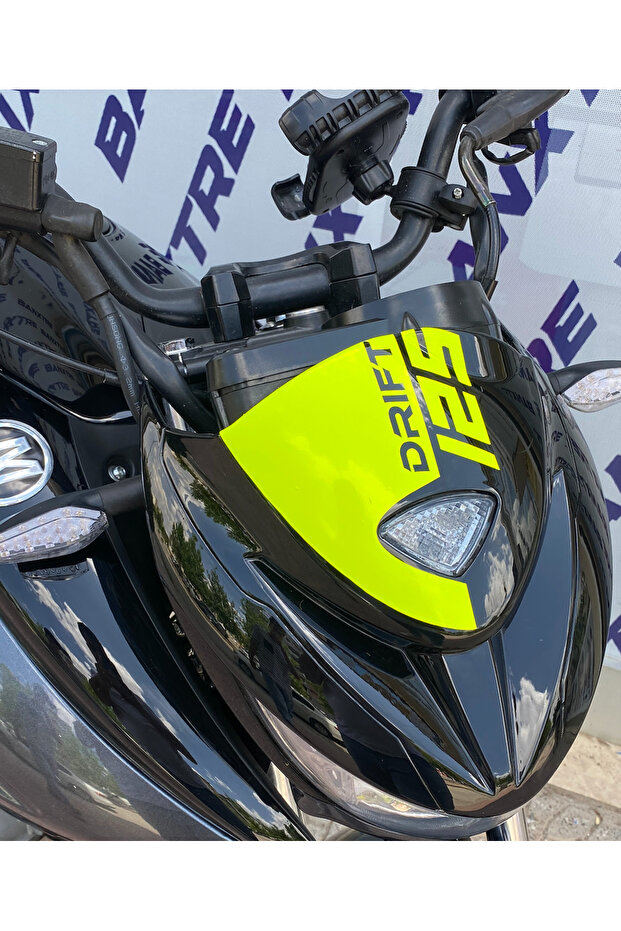 Neon Yellow Drift 125 Head Sticker Sticker (1 Piece) for Mondial Drift-L