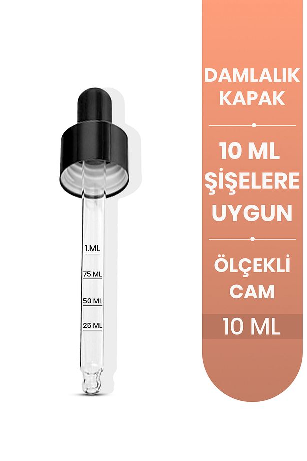 Onka Farma 10 ml Cam Damlalıklı Metal Kapak 1 Adet 10 ml Şişeye Uygun Ölçekli - 1