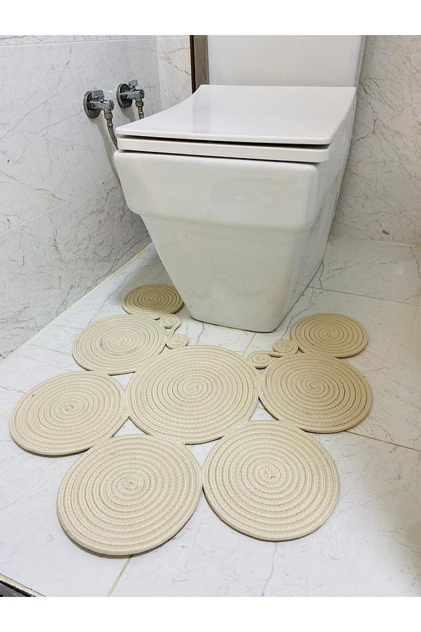 Jüt, Hasır, Paspas, Banyo Paspası, Klozet Önü Paspası, Klozet Paspas, Çift Taraflı - 8