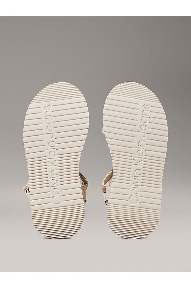 Kadın Bej Tuval Platform Sandalet - 5