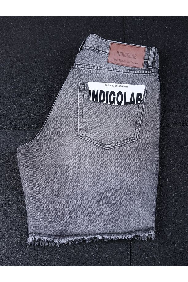 Erkek Antrasit Baggy Denim Şort - 4