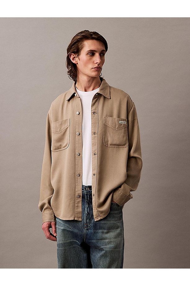 Erkek SOFT OVERDYE L/H TWILL OVERSHIRT Gömlek - 4