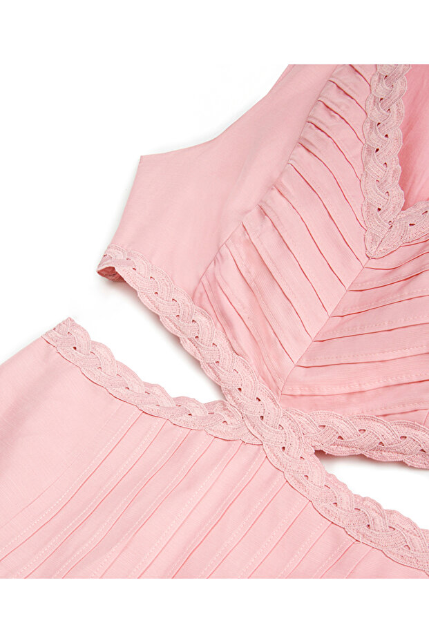 Volanlı cutout elbise - 2