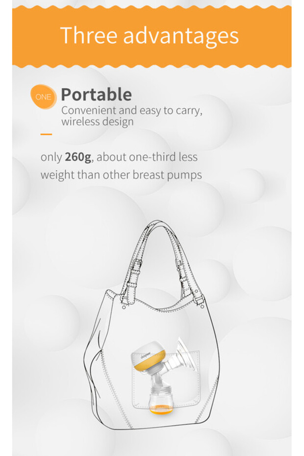 مضخة ثدي كهربائية لاسلكية، صغيرة الحجم، قابلة لإعادة الشحن عبر USB، 150 مل - 8