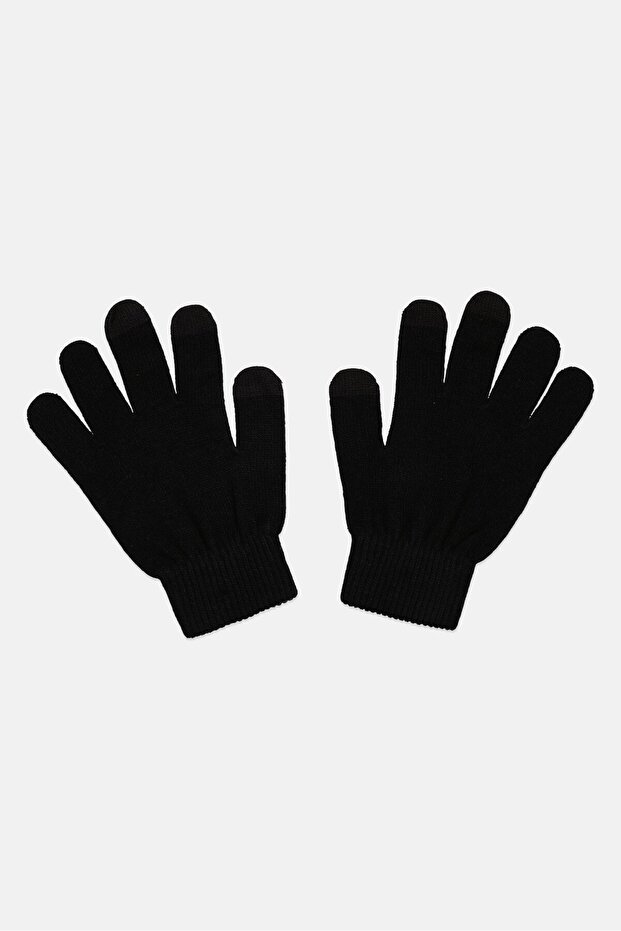 Quality Knitwear Men's Black Knitted Gloves