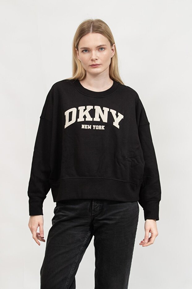 Kadın Bisiklet Yaka Sweatshirt - 1