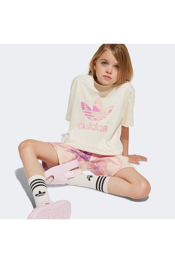 Short Tee Set Çocuk Bej Şort Takım - 1