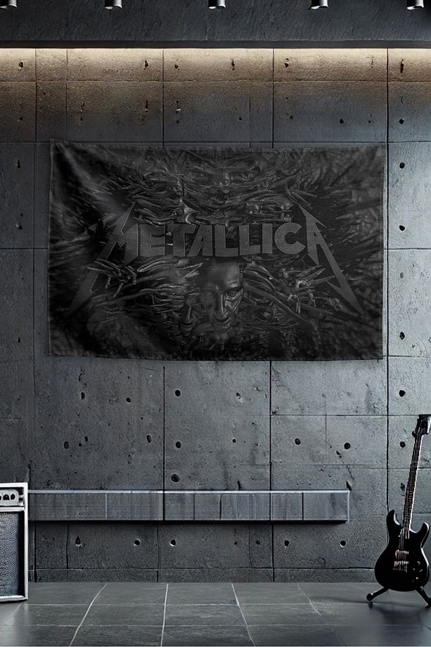 Metallica Duvar Örtüsü Duvar Halısı Birinci Kalite Kumaş - 1