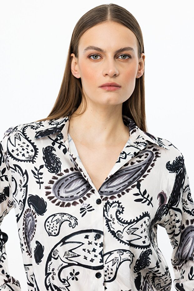 قميص منقوش بياقة بولو - 4