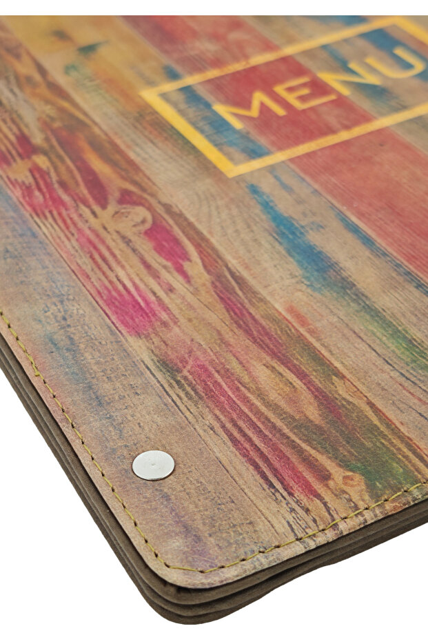 AHŞAP DESENLİ A4 MENÜ (Boyalı) - 4