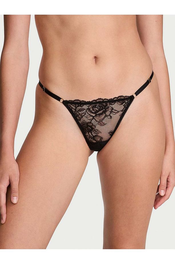 Gül Dantelli Ayarlanabilir V-String Külot - 1
