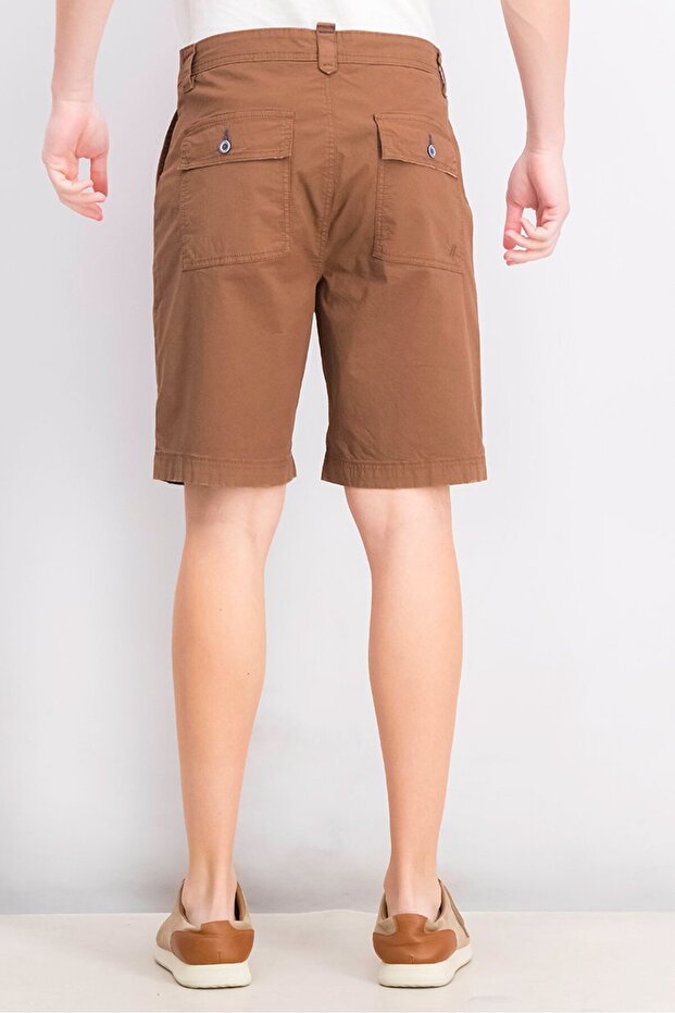 شورت رجالي سادة، بني - 3