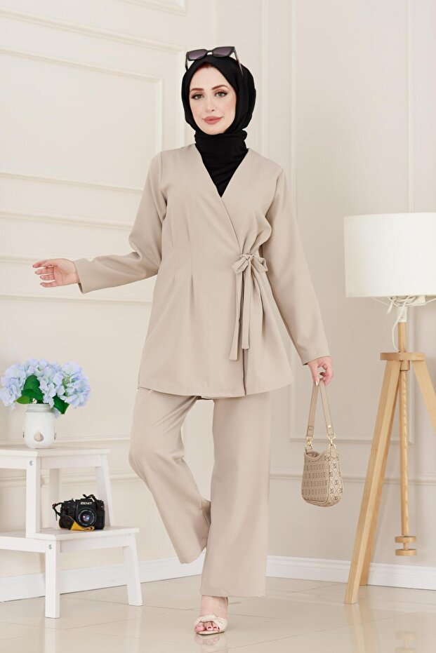 Side Tie Hürremtakım-Beige