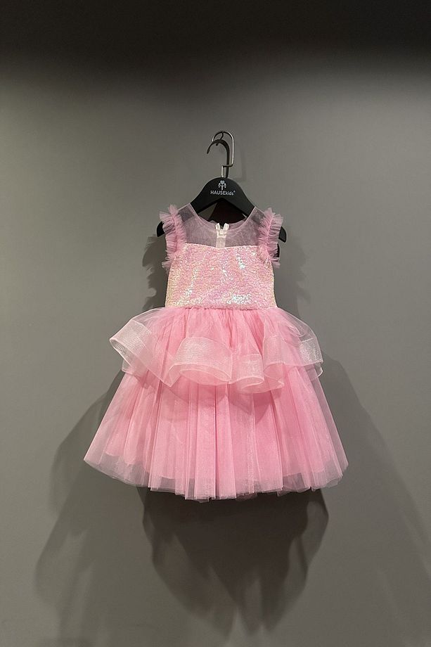 2-8 Yaş Isabelle Design Kız Çocuk Abiye-Pembe - 1