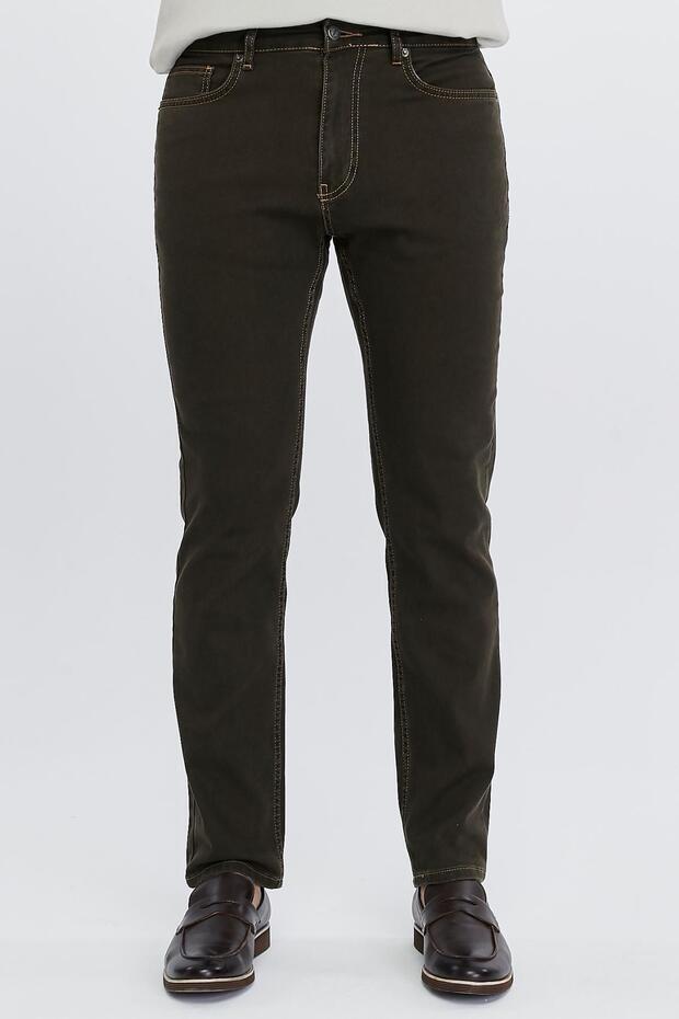 Regular Fit Jean Martin High Waist Standard Cut Stretchy Brown Men's Jeans C336