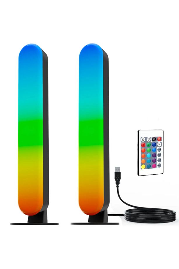 Kumandalı 2'li Rgb Led Işık Bar - 16 Renk, 4 Mod, Usb Ambiyans Lamba, Yatak Ve Dikey Kullanım - 2