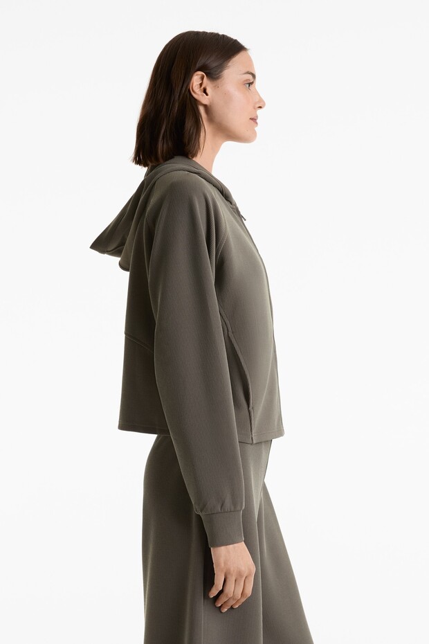 Kapüşonlu rib ceket - 2