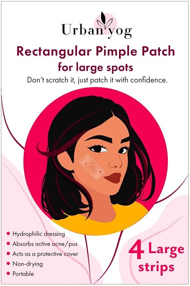 Urbanyog Rectangular Pimple Patch- 4 Rectangular Stickers