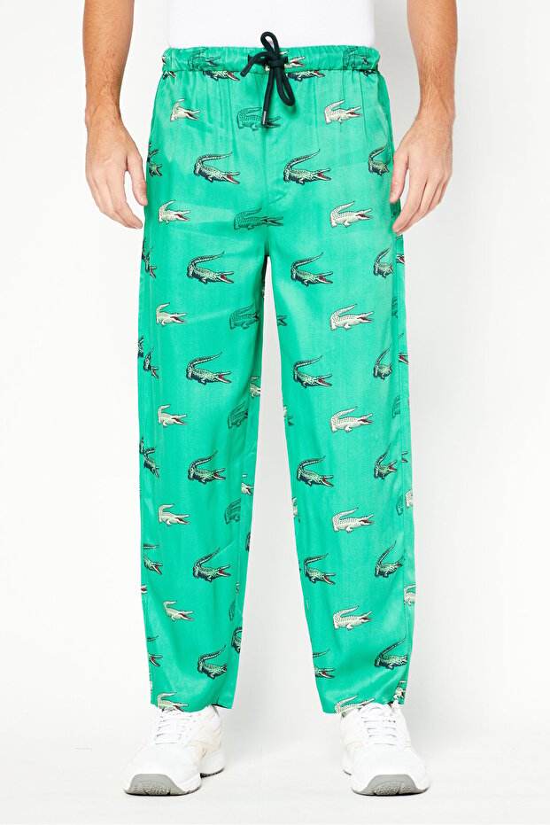 بنطال رجالي سادة بساق مستقيمة، مجموعة خضراء - 1