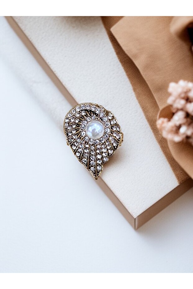 خاتم من اللؤلؤ مع شكل صدف - 1