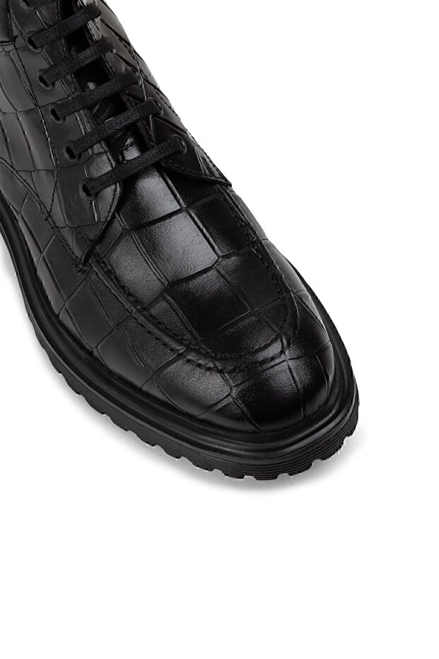 Hakiki Deri Siyah Erkek Bot - 5