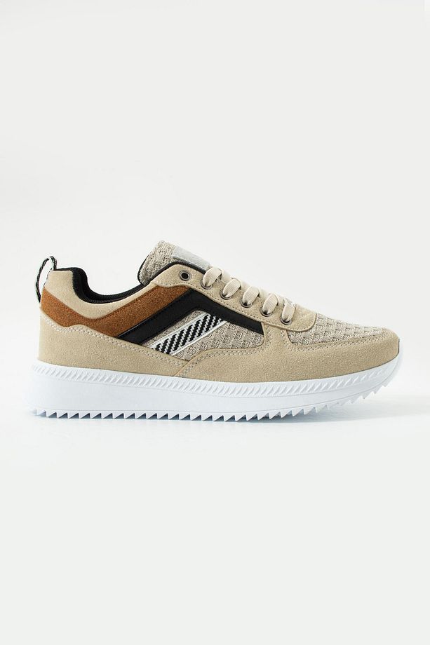 Yüksek Tabanlı Bej Erkek Sneaker - 6