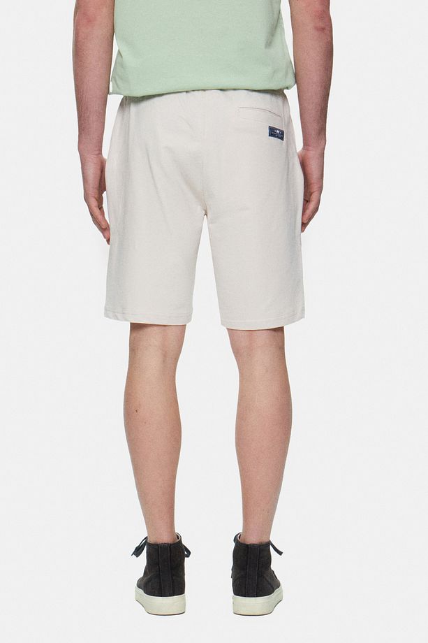 FOWLER Bej Baskılı Standard Fit Erkek Örme Şort - 4