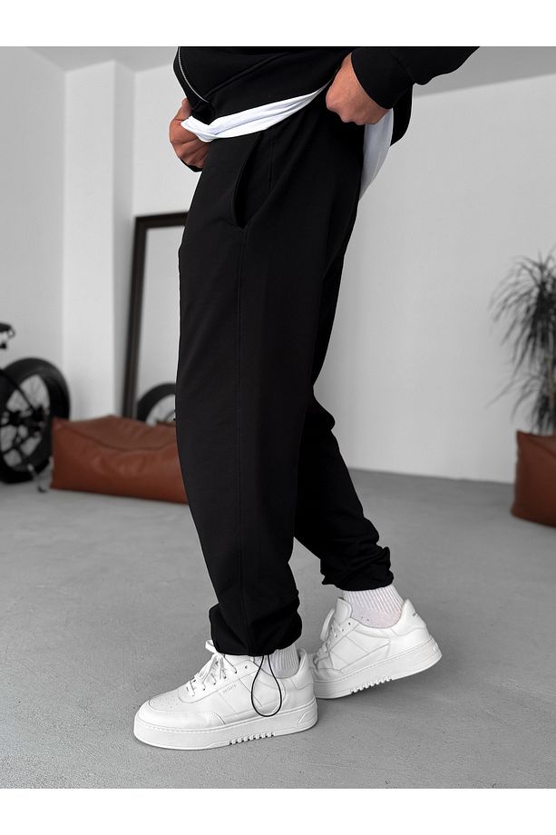 Siyah Basic Stoper Eşofman KE-7018 - 5