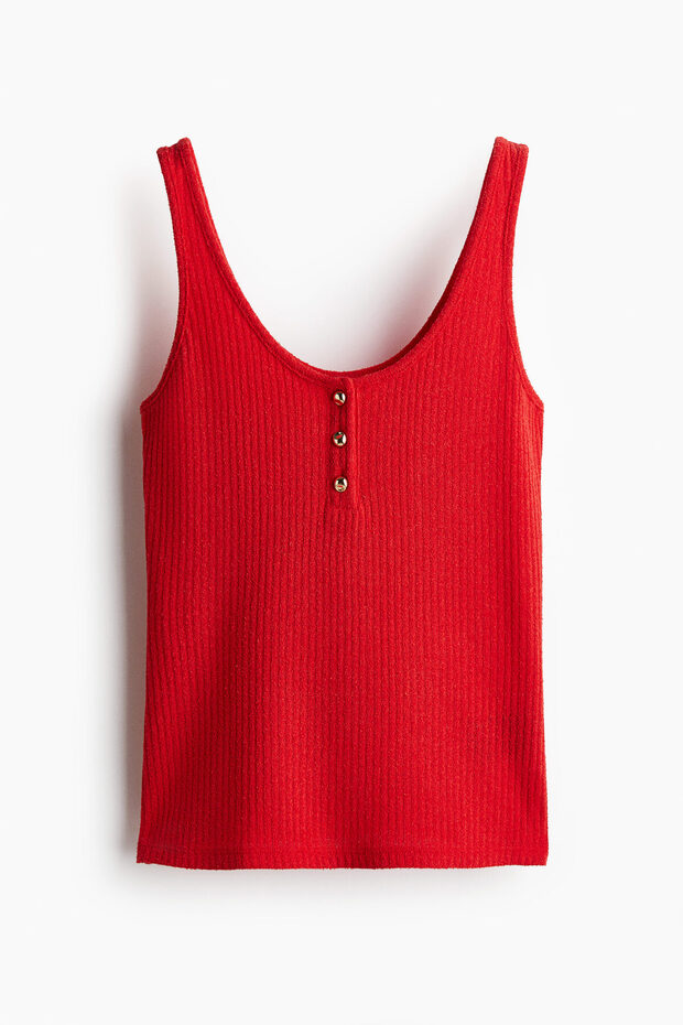 Lastik Örgülü Kolsuz Üst - 1