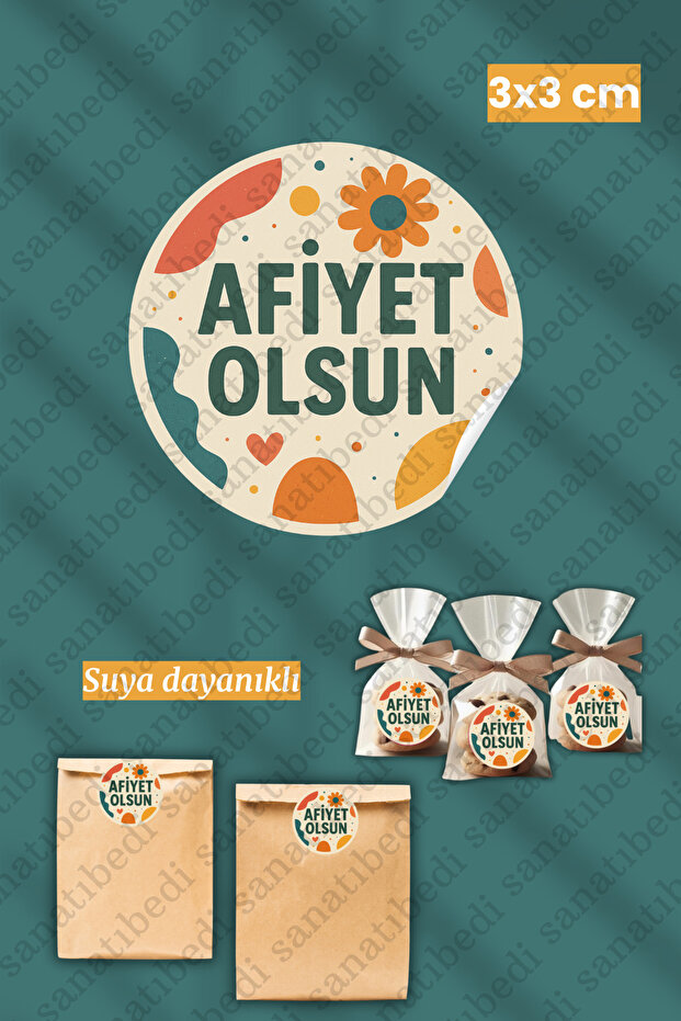 50 Pieces Bon Appetit Sticker Shipping Packaging Packaging Gift Tag I 3X3 cm
